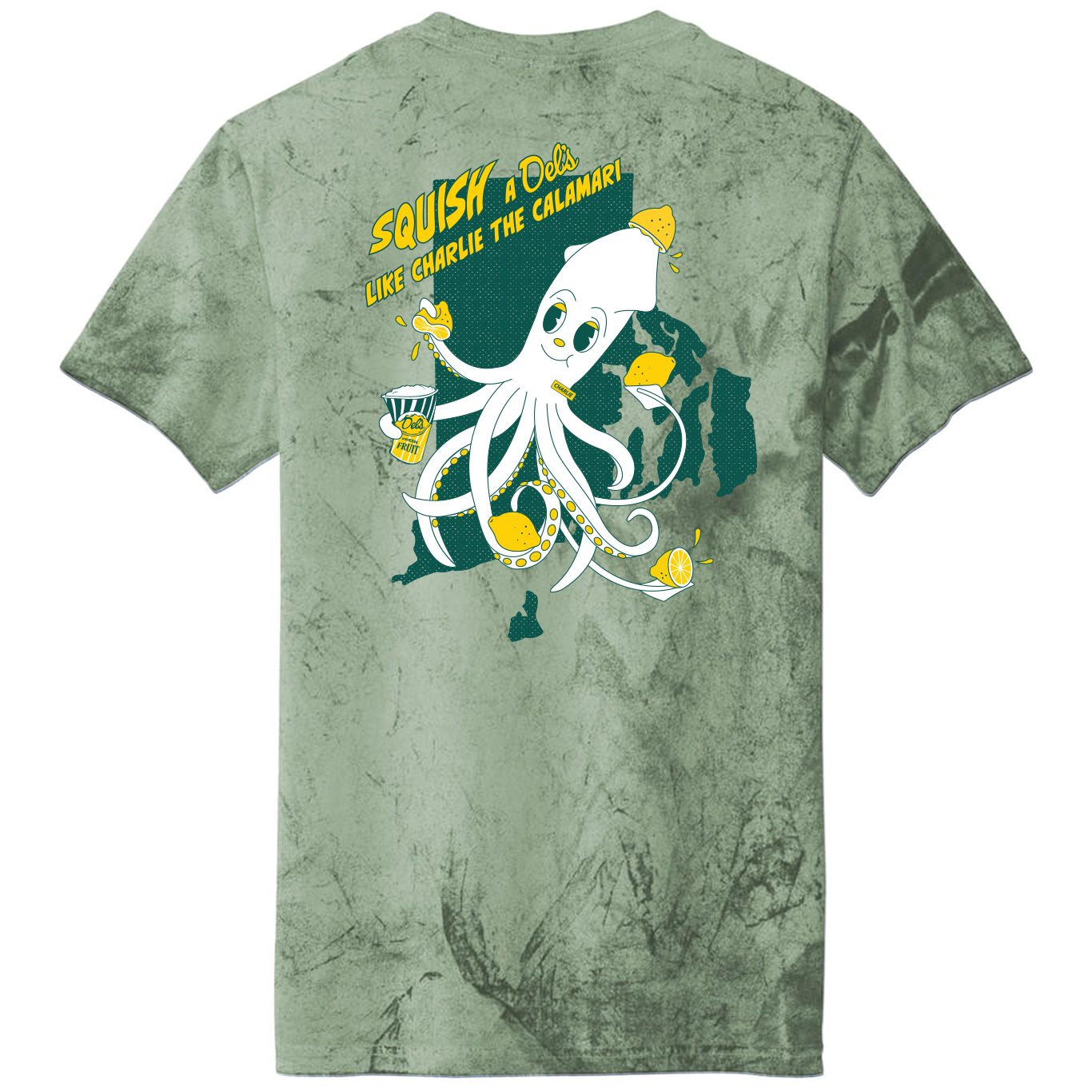 comfort colors tie dye squid back green