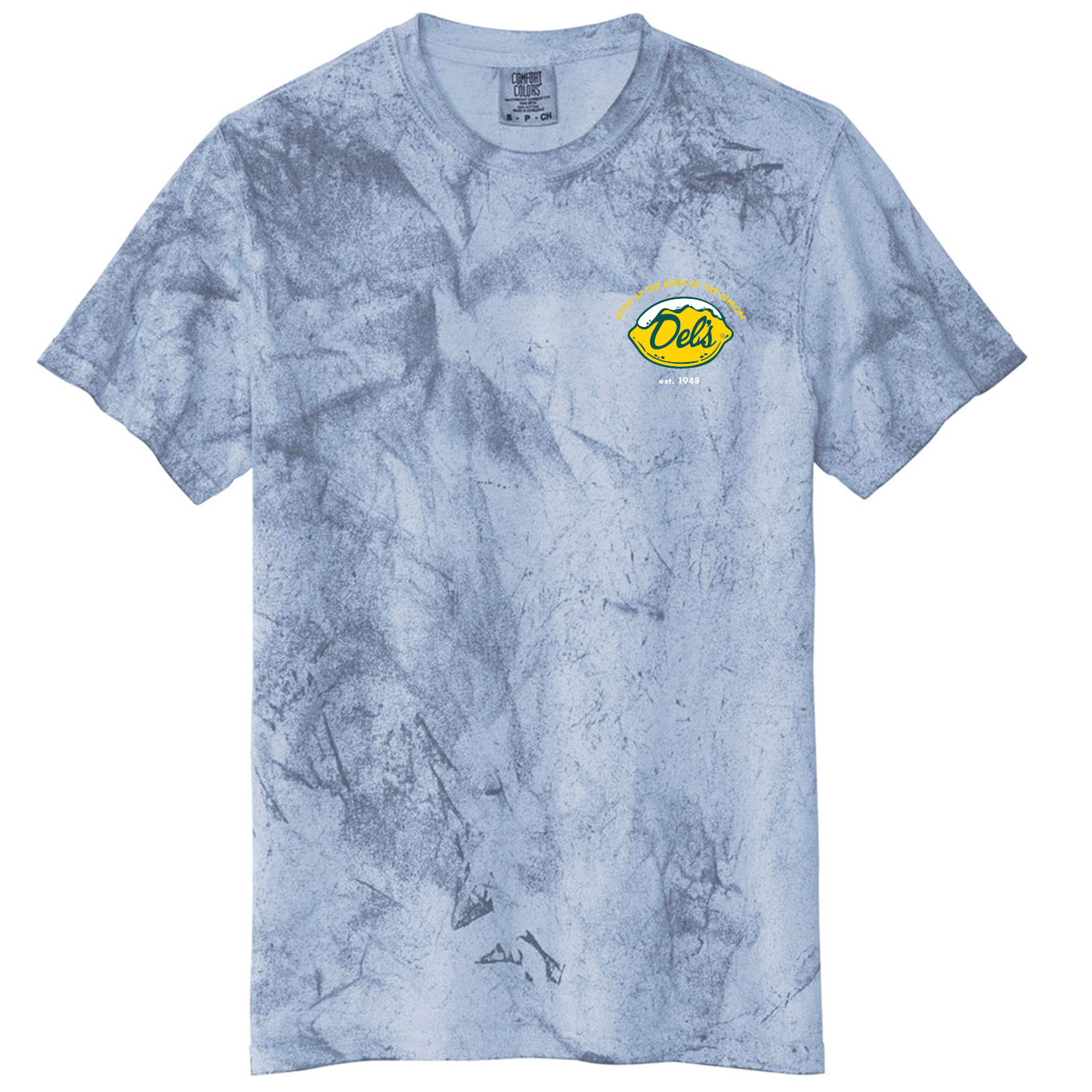 comfort colors tie dye squid front blue