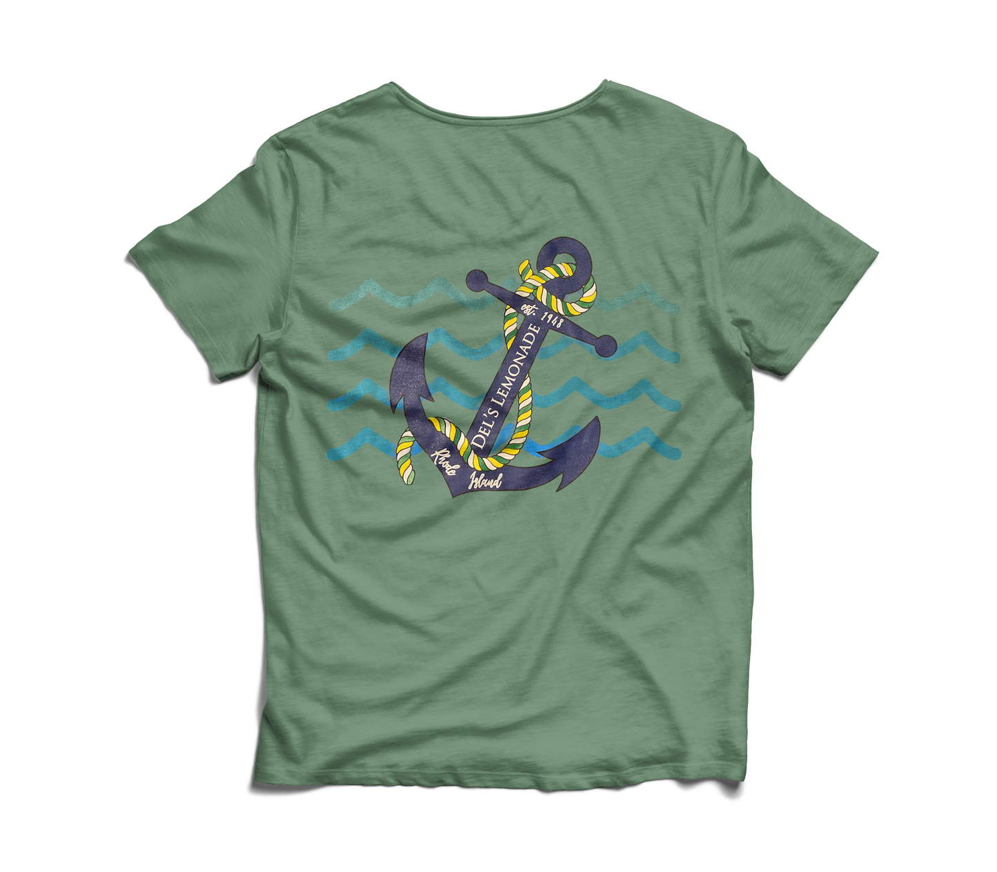 dels anchor t shirt green back