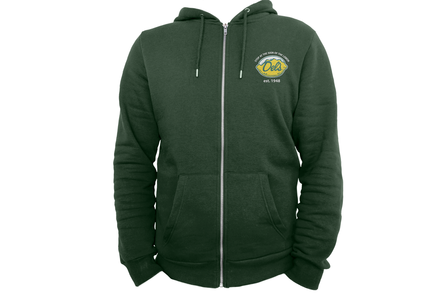 hoodie zipup logo embroidery green
