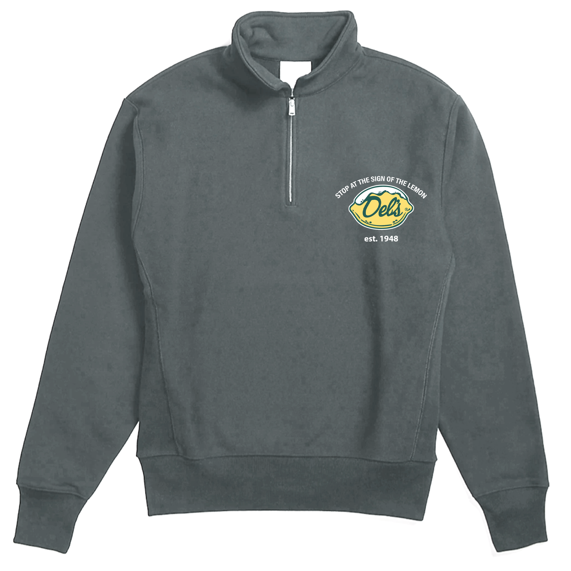 Del's Logo Quarter-Zip Pullover – Del's Lemonade Refreshments Inc.
